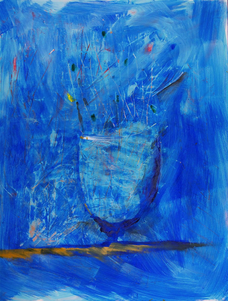 “Flowers in Blue”   51 X 41 cm Acrylic on Board.