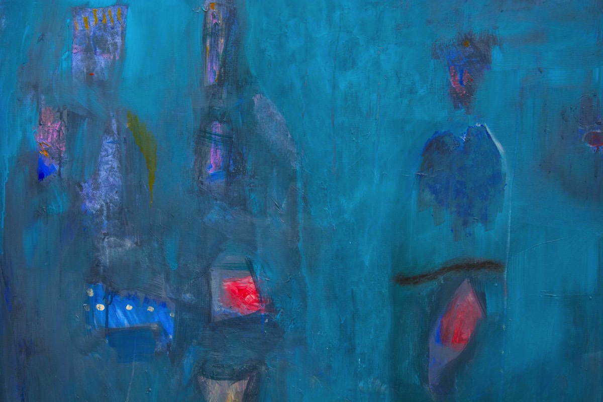 “Three Figures in Blue” 80 X 100 cm Acrylic on canvas.